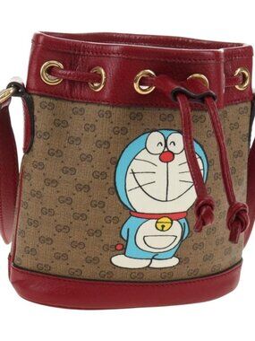 GUCCI GUCCI × Doraemon Micro GG Supreme Bag PVC Beige Gold